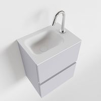 Toiletmeubel Mondiaz Ada | 40 cm | Meubelkleur Cale | Lex wastafel Talc Rechts | 1 kraangat