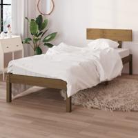 Bedframe massief grenenhout honingbruin 90x190 cm