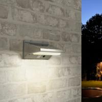 Solar wandlamp stuttgart met 21 leds en bewegingsmelder rvs op zonne-energie