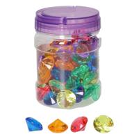 Gekleurde Transparante Speeldiamanten - 60st.