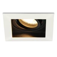 Durham LED inbouwspot vierkant - 4 Watt 345 lumen - 2700k warm wit - GU10 - Dimbaar Kantelbaar - Voor binnen - Wit