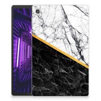 Lenovo Tab M10 Plus Tablet Back Cover Marmer Wit Zwart - Origineel Cadeau Man