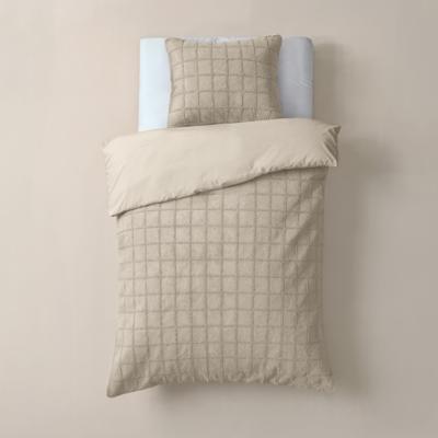 Sleeptime Faux Fur Check Beige 140x200/220 cm