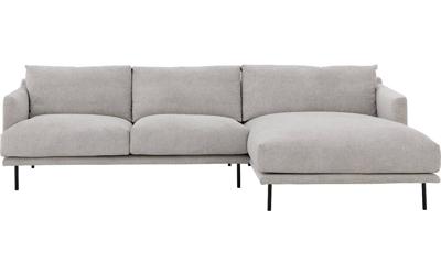 Goossens Bank Luxor Stof groen, stof, 2,5-zits, modern design met chaise longue rechts