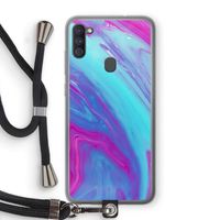 Zweverige regenboog: Samsung Galaxy A11 Transparant Hoesje met koord