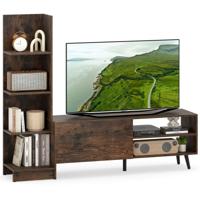 TV-tafel voor TV's tot 50 inch TV-kast met Boekenplank & Verstelbare Plank Koffie