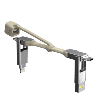 Rolling Square inCharge XS - 4-in-1 Keyring Kabel | 240W Snel Opladen | USB-C & Lightning | Compact & Duurzaam