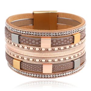 Deja Jewels Meerlaags Armband - Squares rose gold