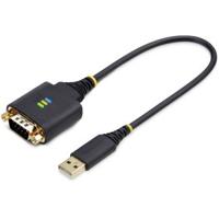 StarTech.com 1P1FFC-USB-SERIAL seriële kabel Zwart 0,3 m USB Type-A DB-9