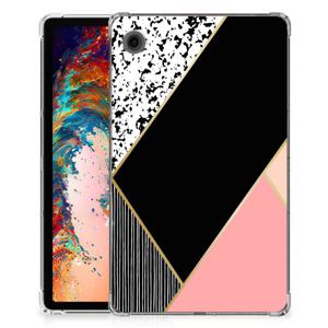 Samsung Galaxy Tab A9 Back Cover Zwart Roze Vormen