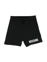 Moschino Kids short en coton à logo imprimé - Noir