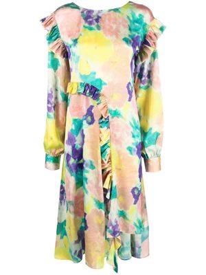 REMAIN robe longue à fleurs - Jaune