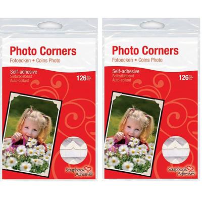 Fotohoekjes zelfklevend - 216x - wit - 10 x 10 mm - foto album plakkers/stickers