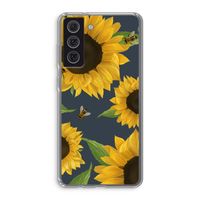 Sunflower and bees: Samsung Galaxy S21 FE Transparant Hoesje
