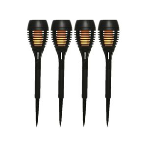 Set van 12x stuks solar tuinfakkels/tuinlampen vlam effect op zonne-energie 27 cm