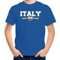 Italie landen supporters t-shirt - blauw - kinderen - Fan kleding - EK / WK / Olympische spelen