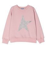 Golden Goose Kids sweat à patch étoile pailleté - Rose