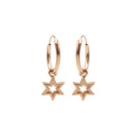 Karma Oorringen Hoops Open Star Rosé