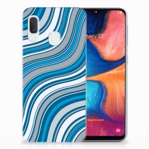 Samsung Galaxy A20e TPU bumper Waves Blue