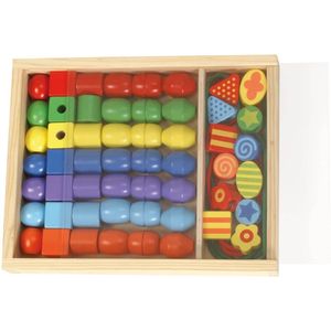 Lena kralenset junior 3 cm hout 54 stuks