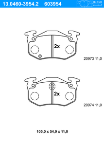 Remblokkenset, schijfrem ATE, u.a. für Peugeot, Renault, Citroën