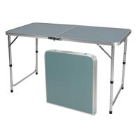 Sunnydays camping tafel - aluminium - opvouwbaar - blauw - L120 x B60 x H67 cm - Bijzettafels   -