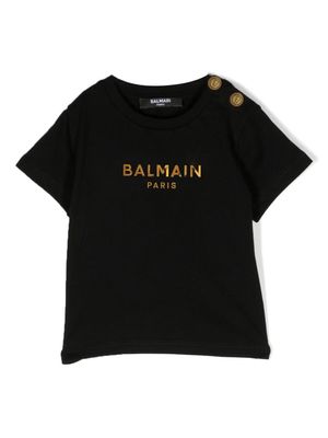 Balmain Kids t-shirt en coton à logo imprimé - Noir
