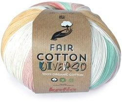 Katia Fair Cotton Diverso 405 Groen-Kauwgom roze-Bruin