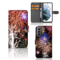 Samsung Galaxy S21 FE Wallet Case met Pasjes Vuurwerk