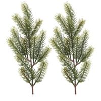 2x Groene kersttakken / dennentakjes 52 cm kerstversiering