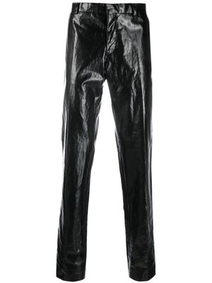 Walter Van Beirendonck pantalon Sharp à fini vinyle - Noir