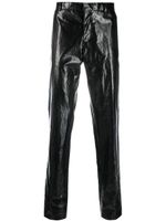 Walter Van Beirendonck Sharp vinyl-finish straight-leg trousers - Noir