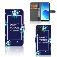 OPPO Reno6 5G Portemonnee Hoesje Flowers Blue DTMP