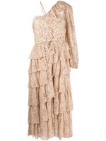 Ulla Johnson robe Hazel asymétrique à volants superposés - Tons neutres