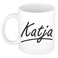 Katja voornaam kado beker / mok sierlijke letters - gepersonaliseerde mok met naam   -