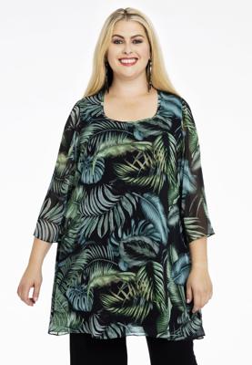 Yoek Tuniek wide bottom TROPICOOL | Zwart | Maat 42/44