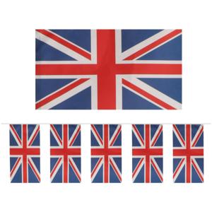 Papieren slinger Engeland/uk - 4 meter - Engelse/uk vlag - Supporter feestartikelen