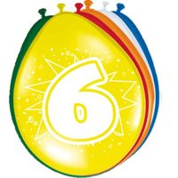 8x stuks Ballonnen versiering 6 jaar 8x stuks Ballonnen versiering 6 jaar