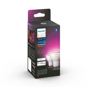 Philips Lighting Hue LED-lamp (2 stuks) 871951434008400 Energielabel: G (A - G) Hue White & Col. Amb. GU10 Doppelpack 2x350lm GU10 8.6 W Warmwit tot koudwit