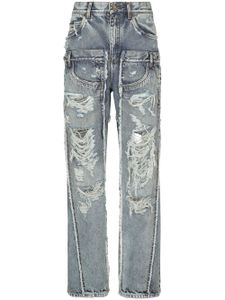 Dolce & Gabbana jean effet-usé en jean patchwork KIM DOLCE&GABBANA - Bleu