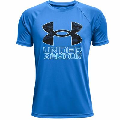 Kinder-T-Shirt met Korte Mouwen Under Armour Tech Hybrid Blauw - Maat: XL