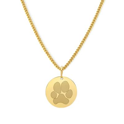 Gepersonaliseerde pootdruk ketting - Stainless steel - Goud - 15 mm