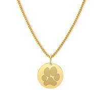 Gepersonaliseerde pootdruk ketting - Stainless steel - Goud - 15 mm
