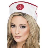 2x Wit verpleegster verkleed hoedjes   -