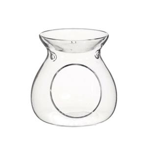 Geurbrander voor amberblokjes/geurolie Vesuvius - glas - transparant - D10 x H10 cm