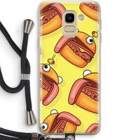 Hamburger: Samsung Galaxy J6 (2018) Transparant Hoesje met koord