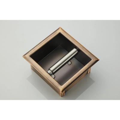 Toilerolhouder SaniClear Antique | Inbouw | Zonder klep | Messing | Vierkant | Verouderd messing