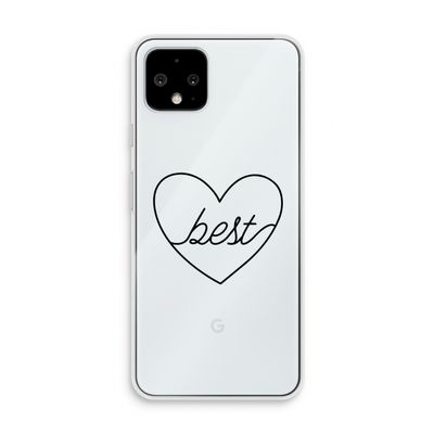 Best heart black: Pixel 4 Transparant Hoesje