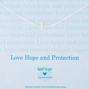 Heart to get N11CRO11S-2 Ketting Kruis Love hope and protection zilver