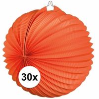 30x Oranje lampionnen bolvormig   - - thumbnail